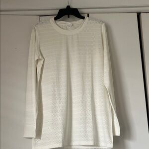 Zyia - Active USA White Long Sleeve Perforated Crew Tee